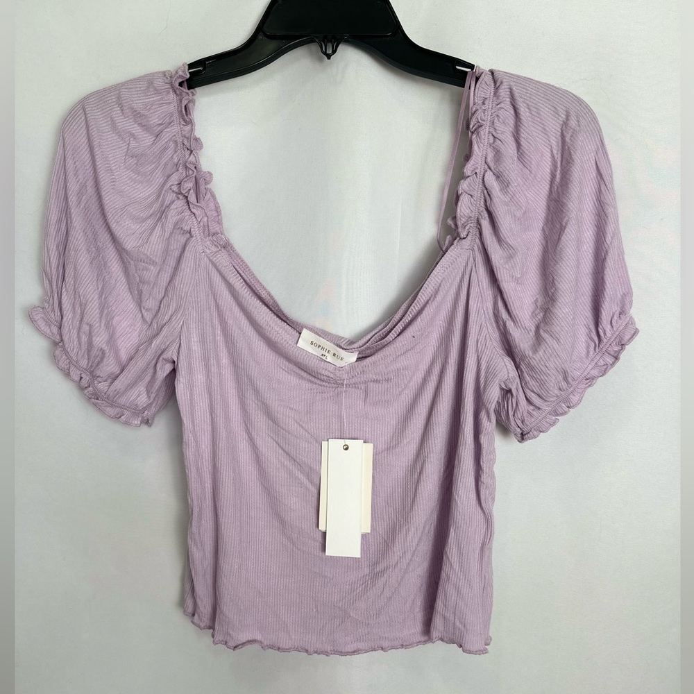 NWT Sophie Rue Purple Puff Sleeve Blouse